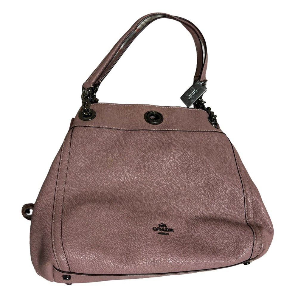 Pink and Gunmetal grey Coach Purse